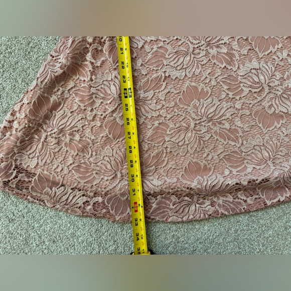Material Girl Pink Floral Lace Long Sleeve Dress Women Junior Size Medium - Picture 11 of 15